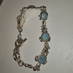 Sterling silver larimar stone bracelet